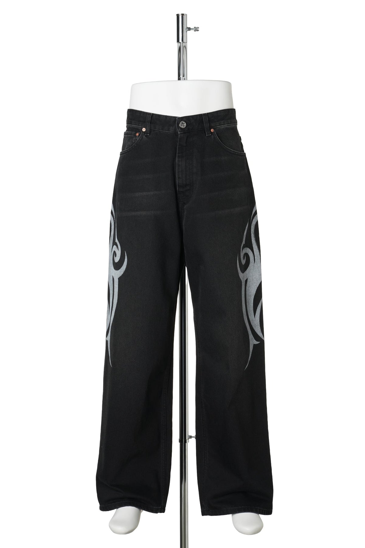 GRAFFITI TRIBAL BAGGY JEANS / VINTAGE BLACK