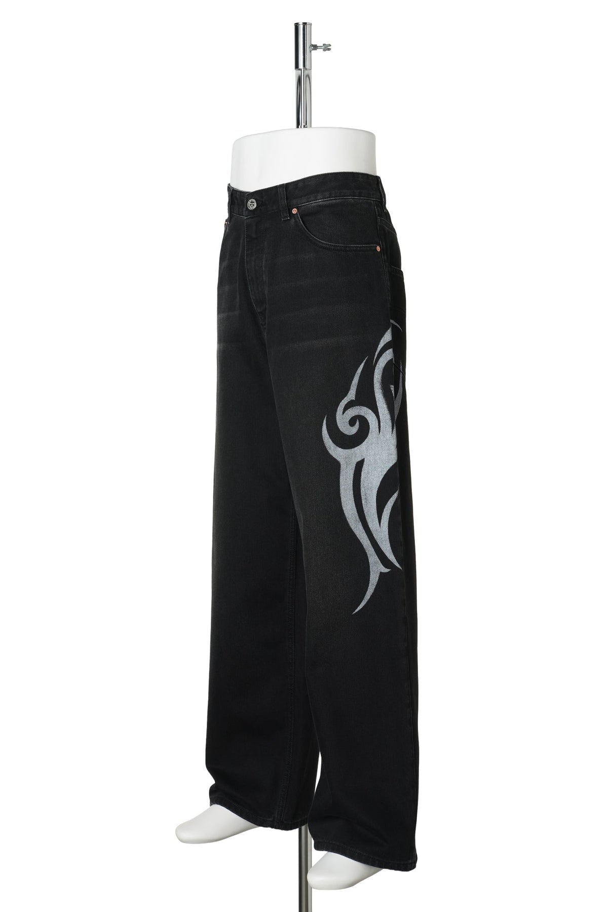 GRAFFITI TRIBAL BAGGY JEANS / VINTAGE BLACK