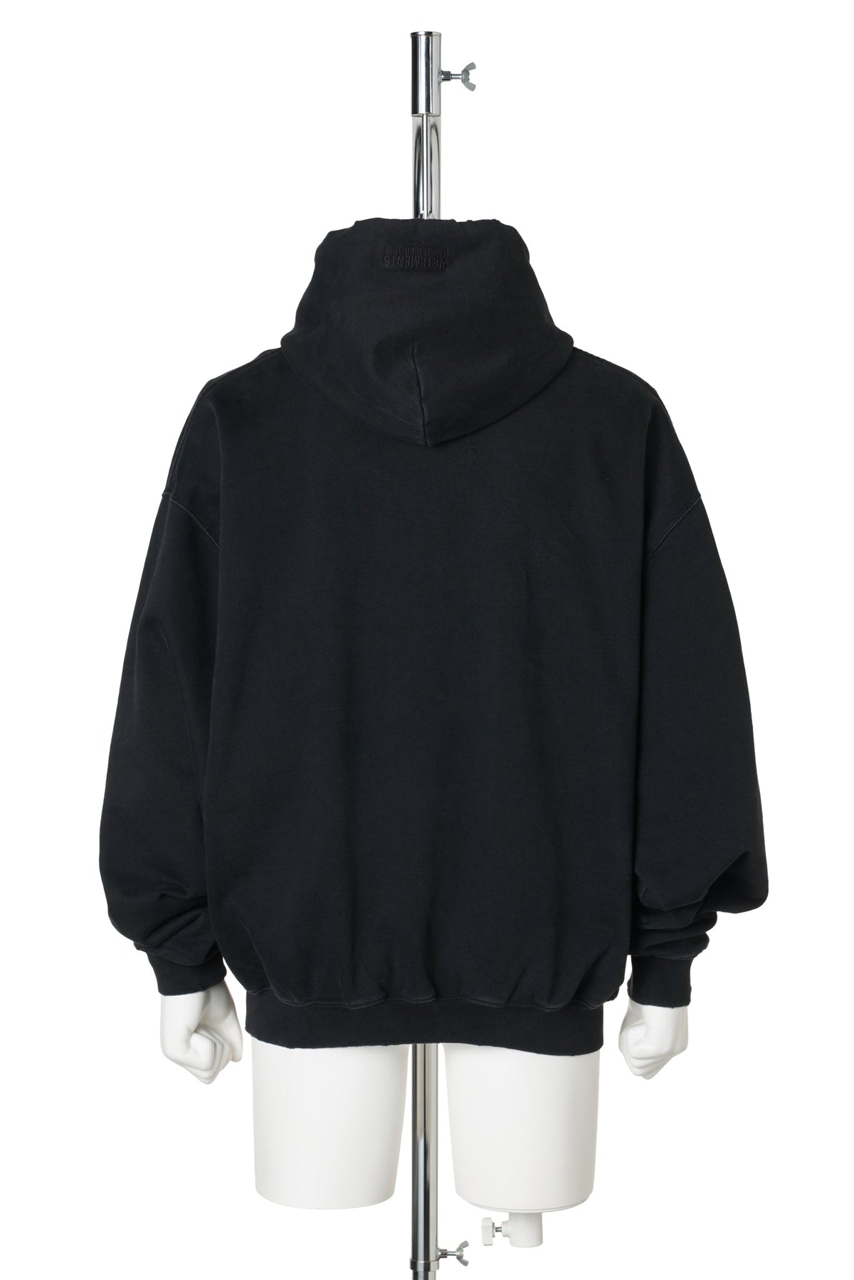 TAPE LOGO DESTROYED HOODIE / FADED BLACK