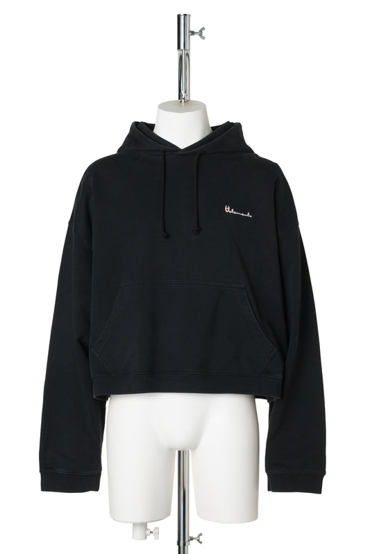 ATHLETIC LOGO HOODIE / WASHED BLACK