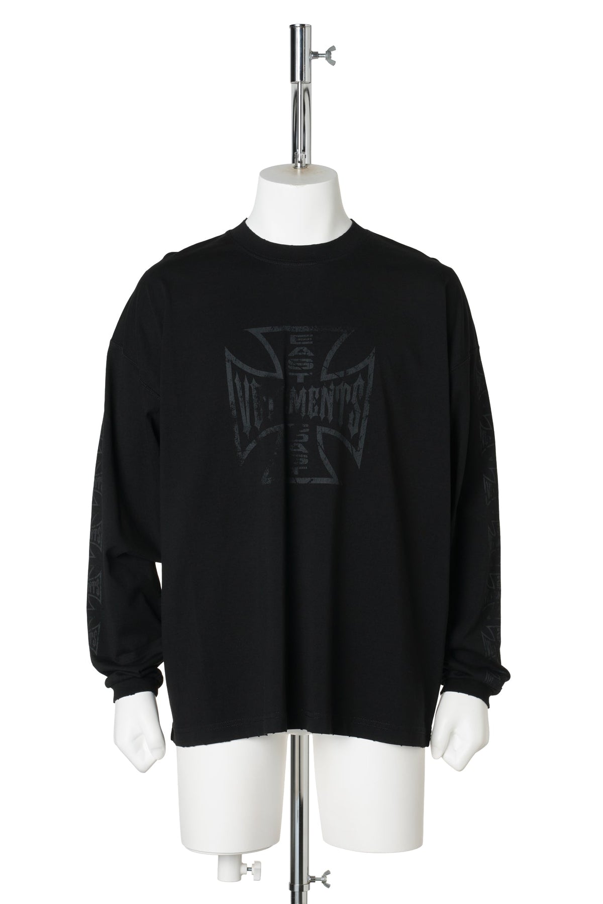 BIKER CROSS LOGO LONGSLEEVE / VINATAGE BLACK