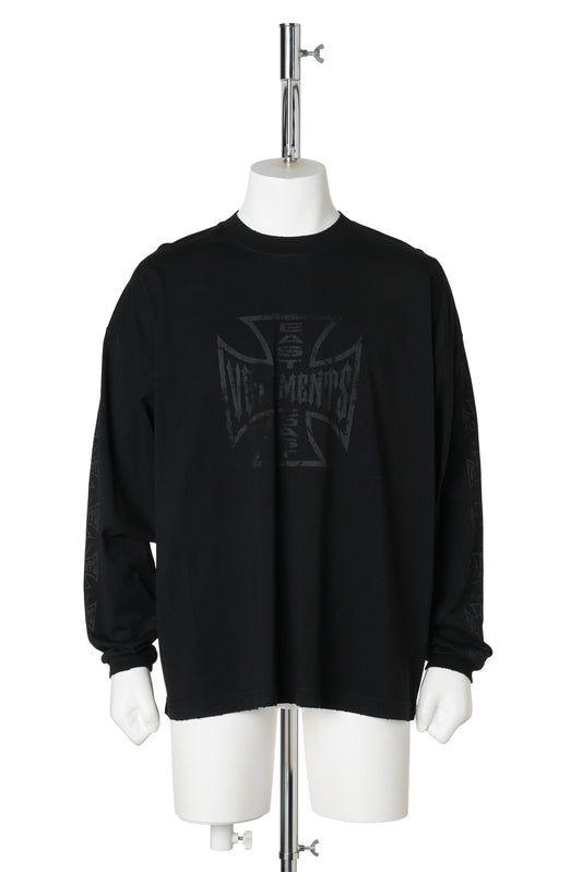 BIKER CROSS LOGO LONGSLEEVE / VINATAGE BLACK