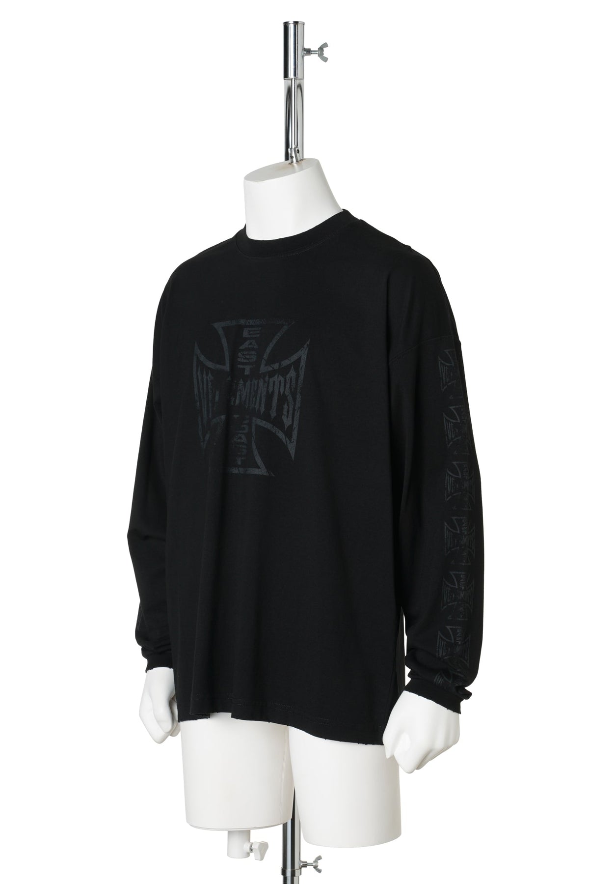 BIKER CROSS LOGO LONGSLEEVE / VINATAGE BLACK