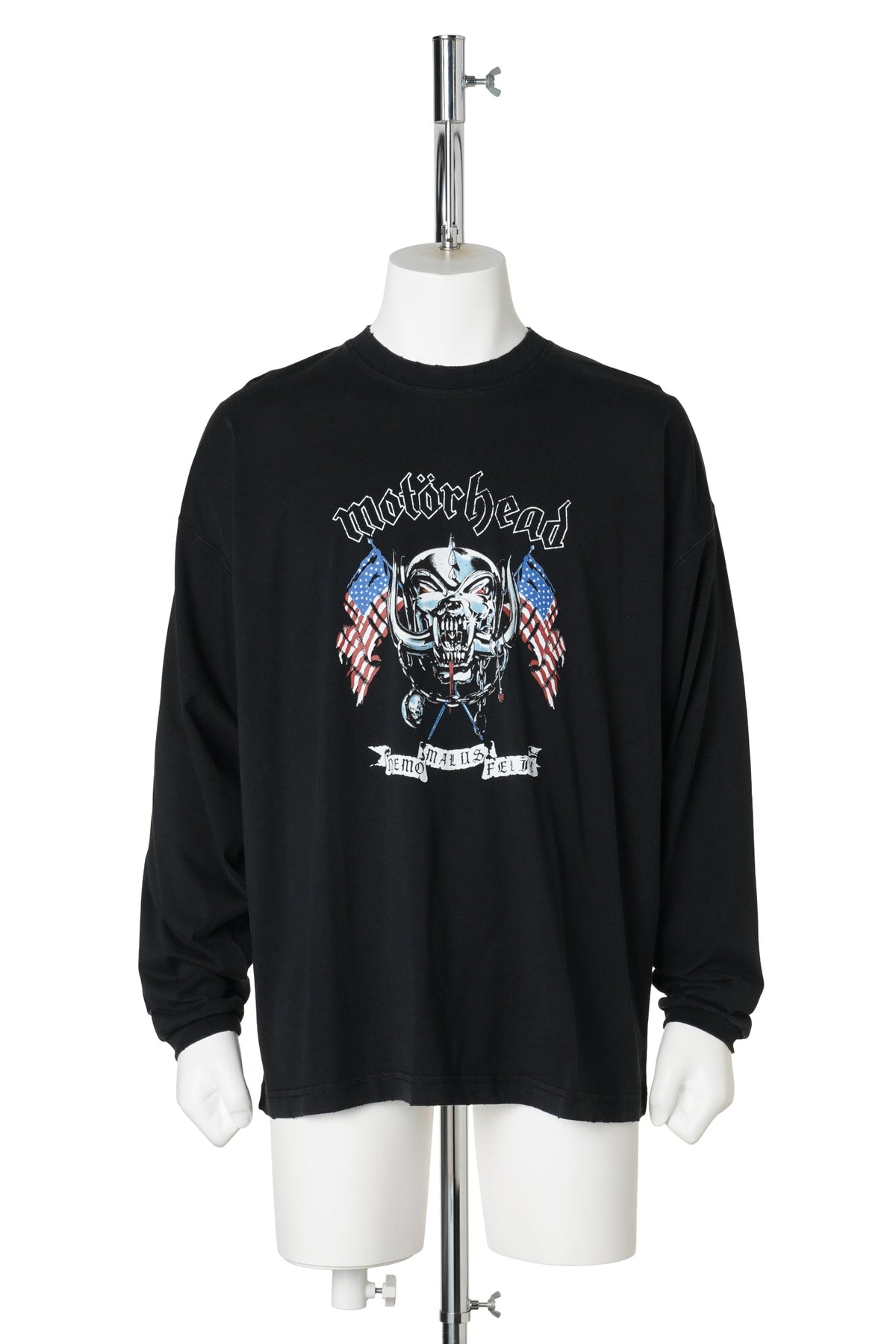 VETEMENTSXMOTORHEA D FLAG LONGSLEEVE / WASHED BLACK