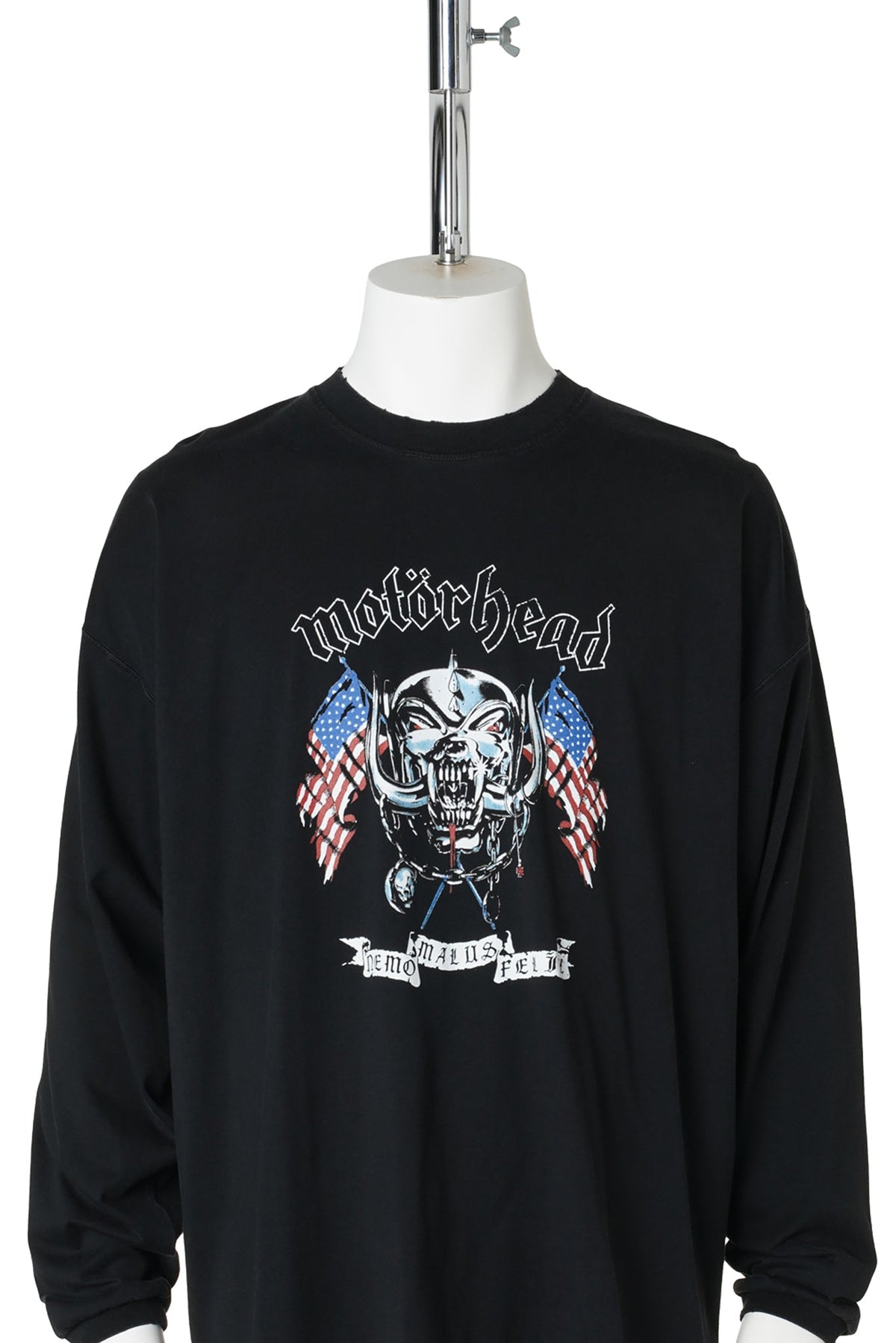 VETEMENTSXMOTORHEA D FLAG LONGSLEEVE / WASHED BLACK
