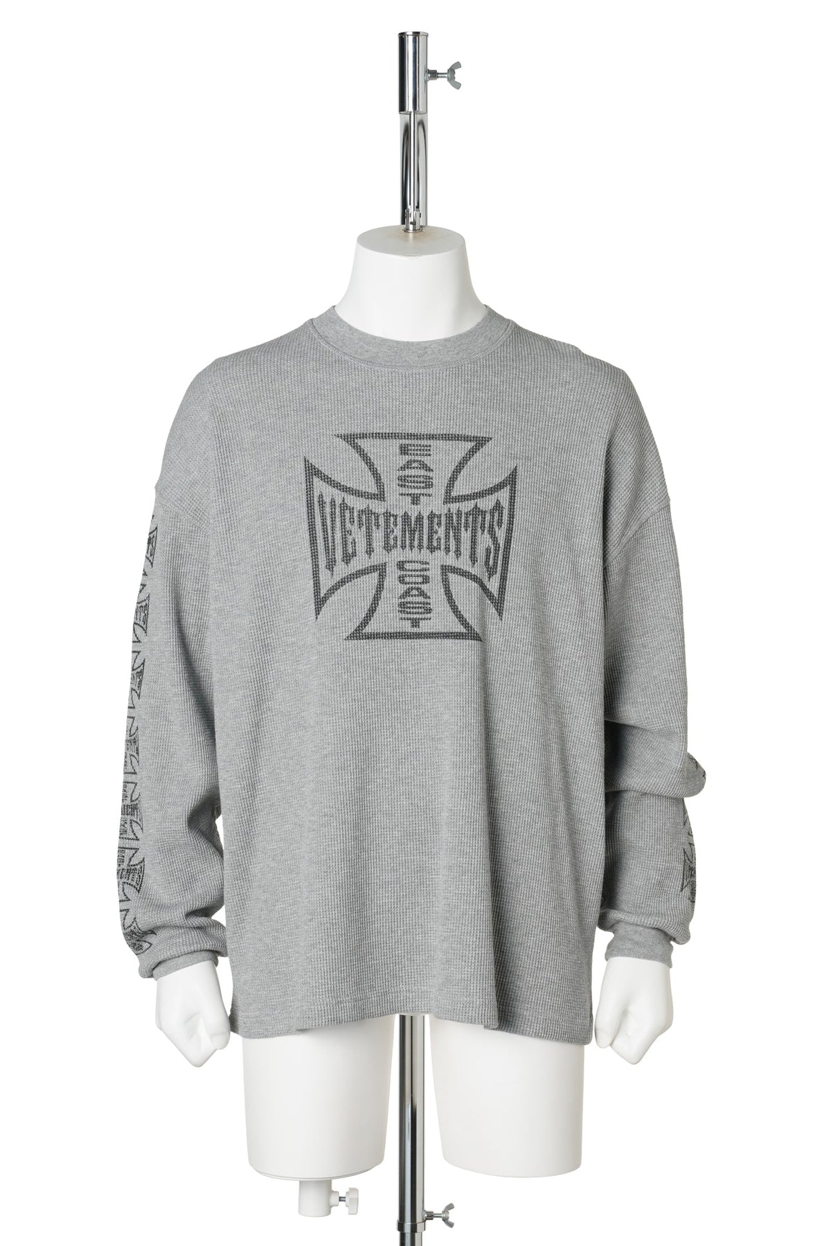 BIG BIKER CROSS WAFFLE LONGSLEEVE / GREY