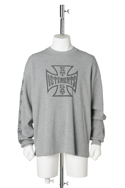 BIG BIKER CROSS WAFFLE LONGSLEEVE / GREY