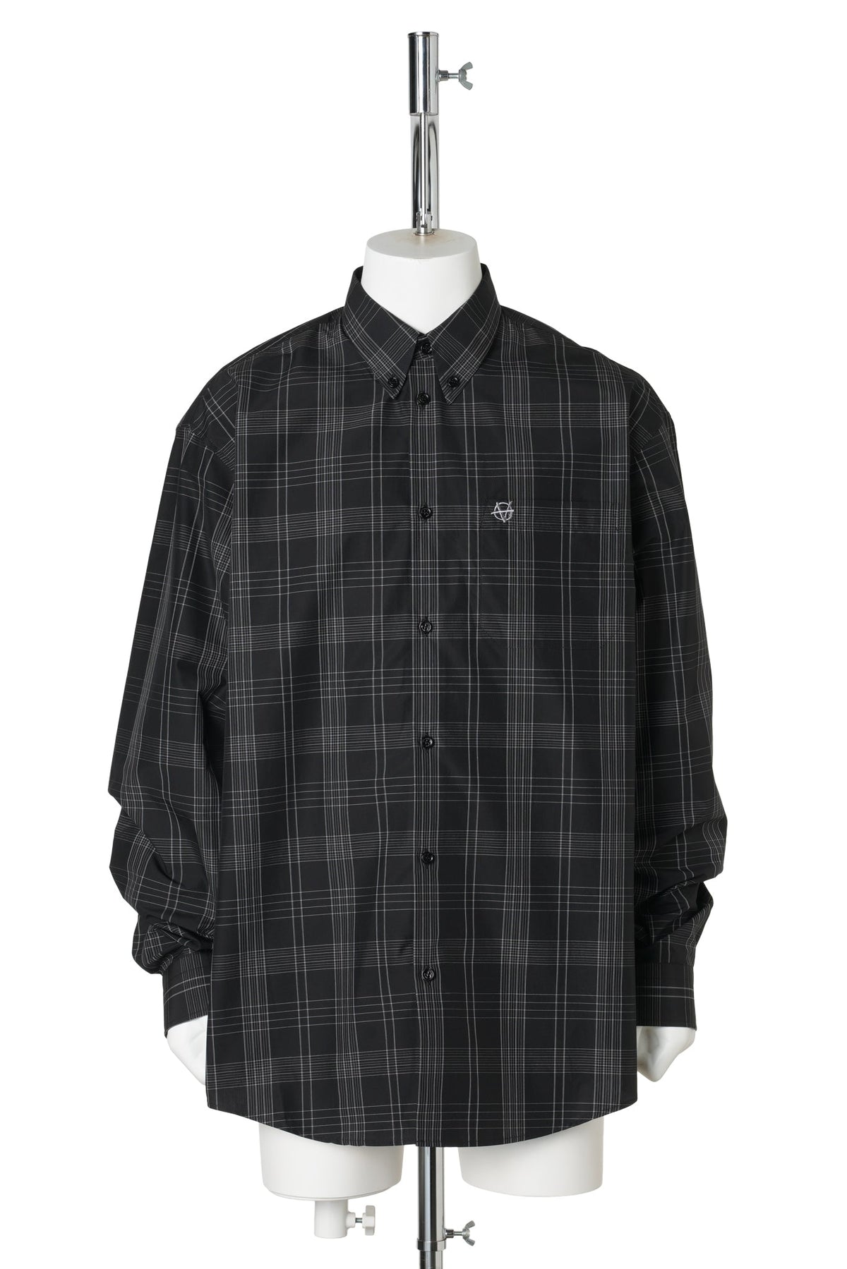 METAL LOGO CHECKED SHIRT / BLACK/GREY CHECK