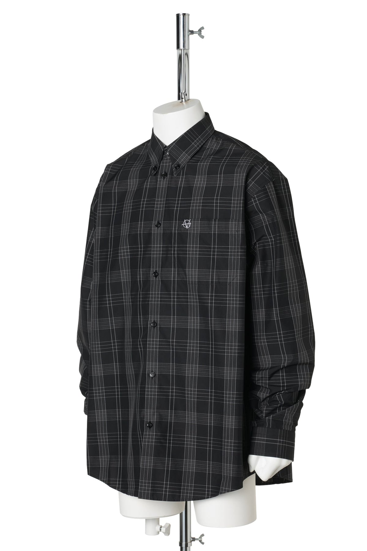 METAL LOGO CHECKED SHIRT / BLACK/GREY CHECK