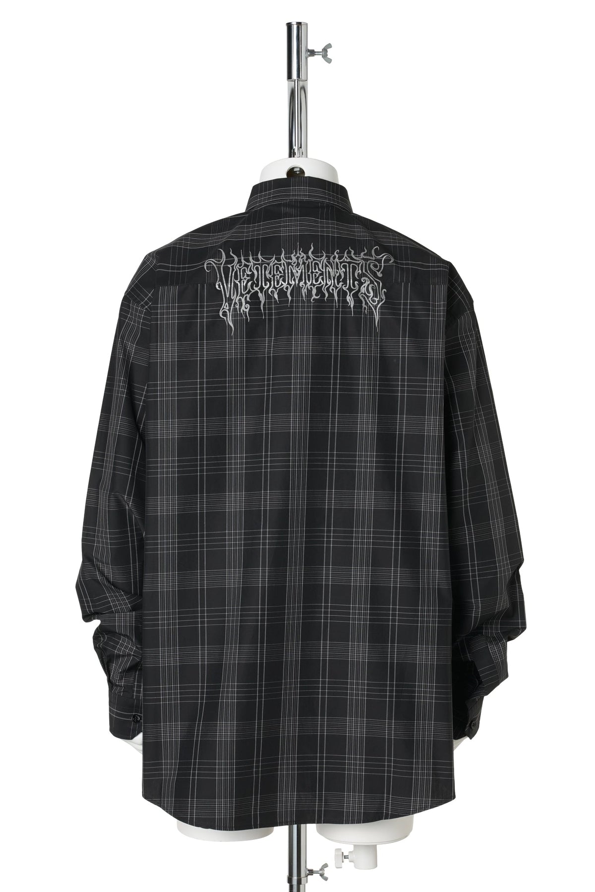 METAL LOGO CHECKED SHIRT / BLACK/GREY CHECK
