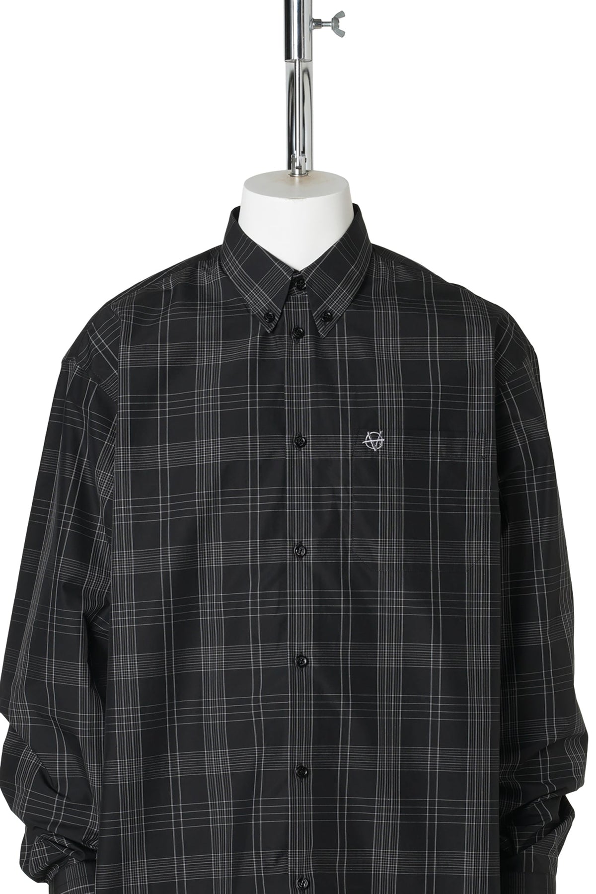 METAL LOGO CHECKED SHIRT / BLACK/GREY CHECK