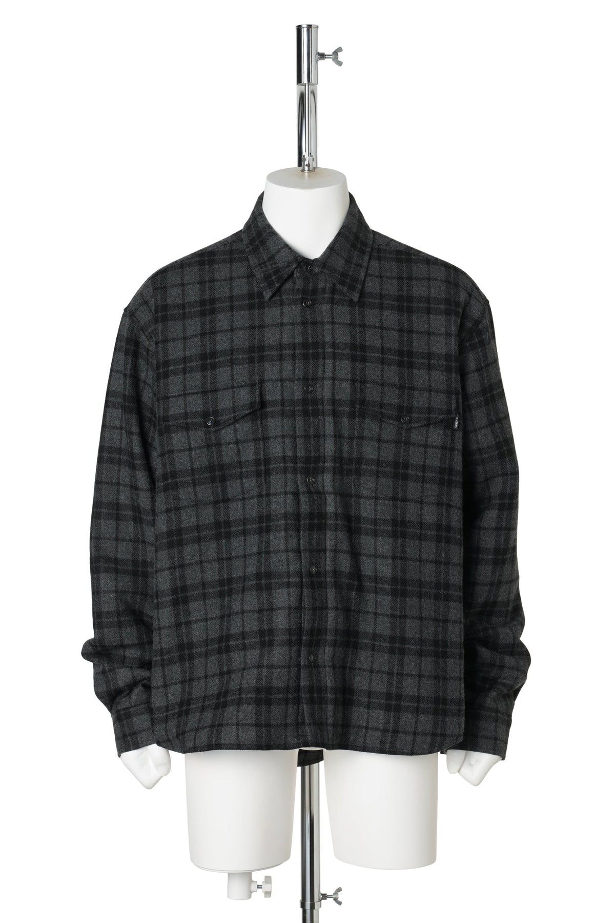 PADDED FLANNEL SHIRT / GREY CHECK