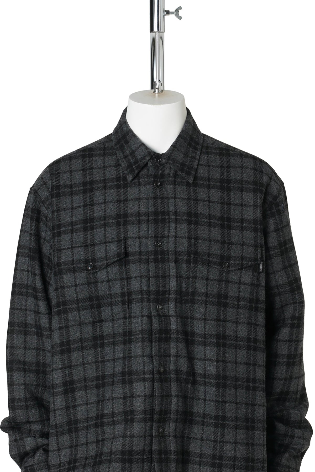 PADDED FLANNEL SHIRT / GREY CHECK