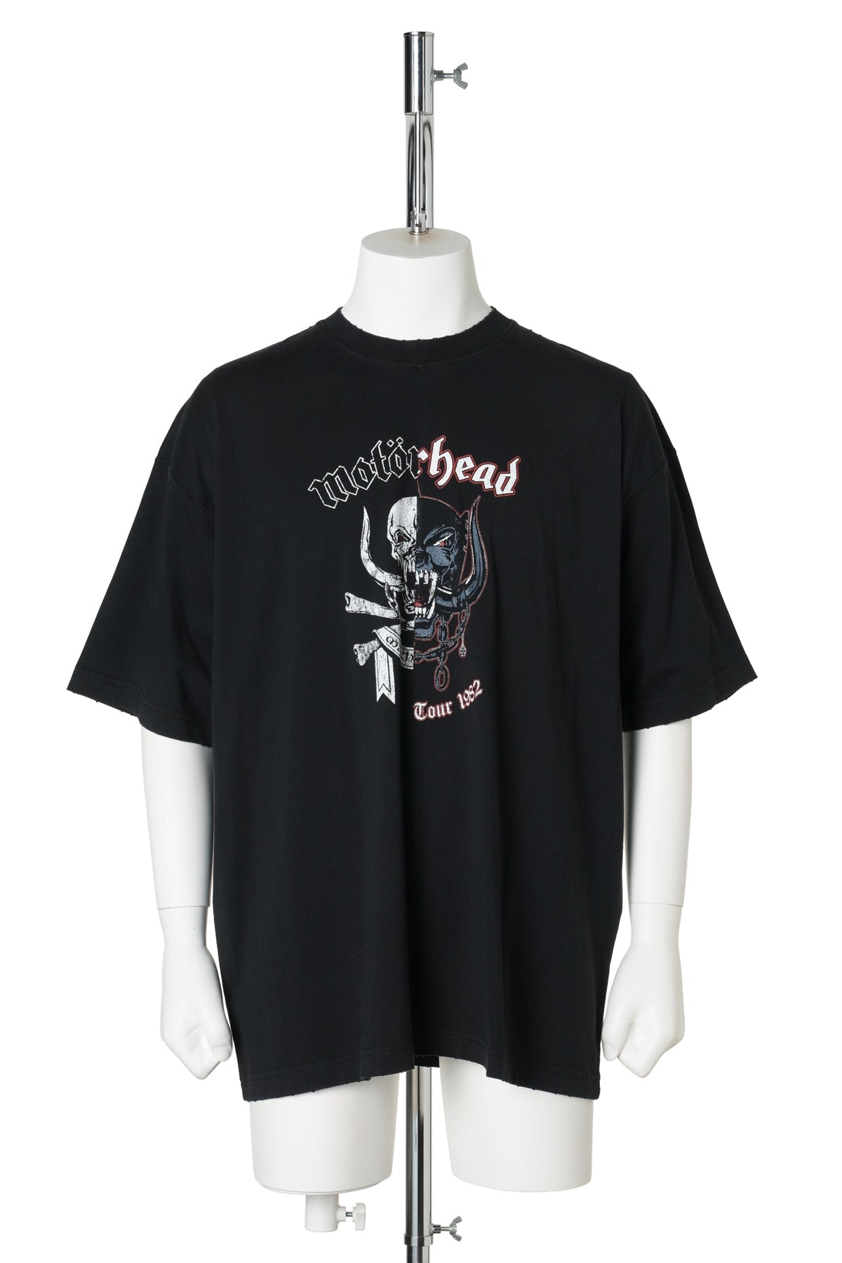 VETEMENTSXMOTORHEAD DOUBLE GRAPHIC CUT-UP T-SHIRT / WASHED BLACK