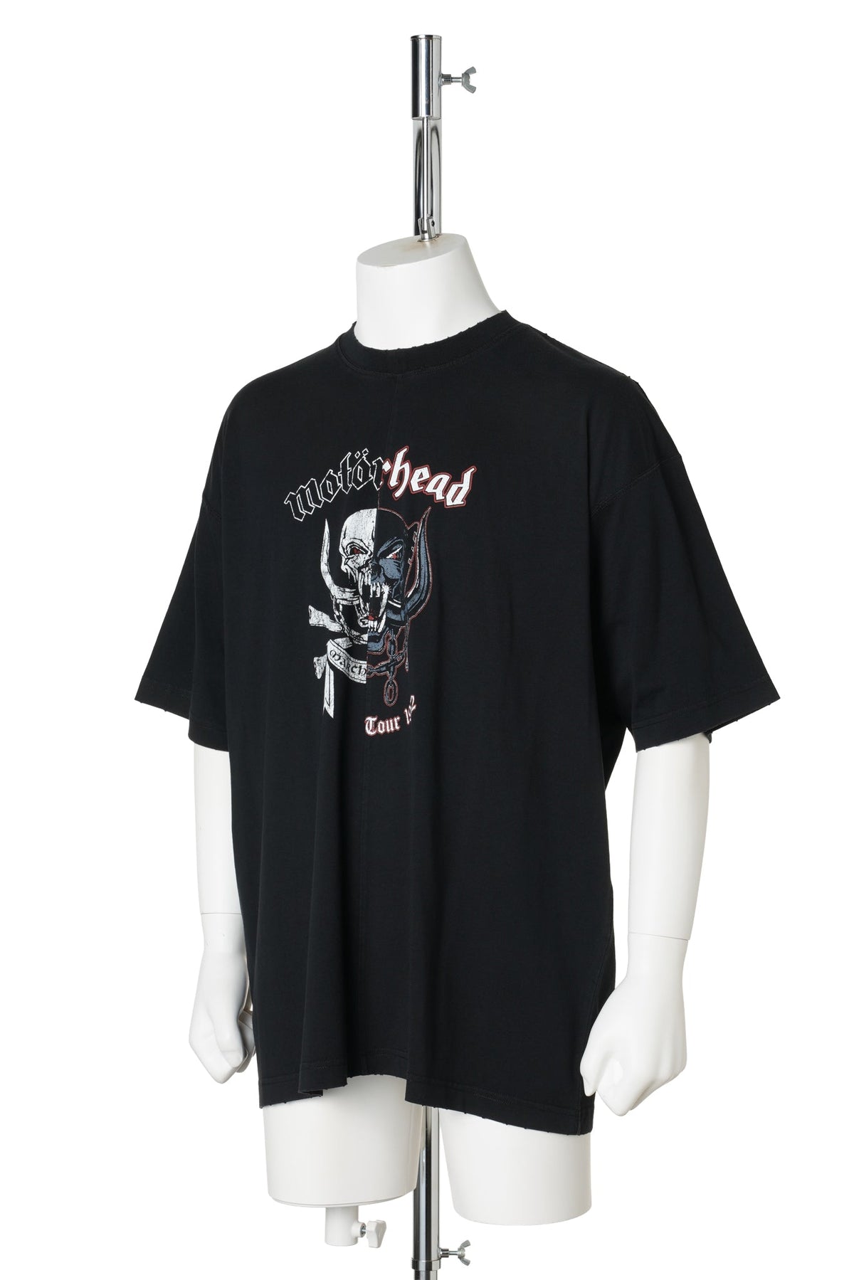 VETEMENTSXMOTORHEAD DOUBLE GRAPHIC CUT-UP T-SHIRT / WASHED BLACK