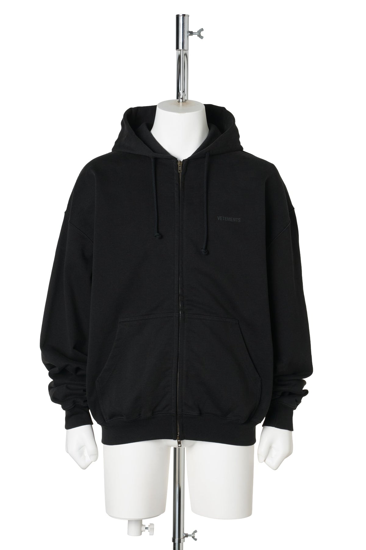 CLASSIC LOGO ZIP-UP HOODIE / VINTAGE BLACK / BLACK