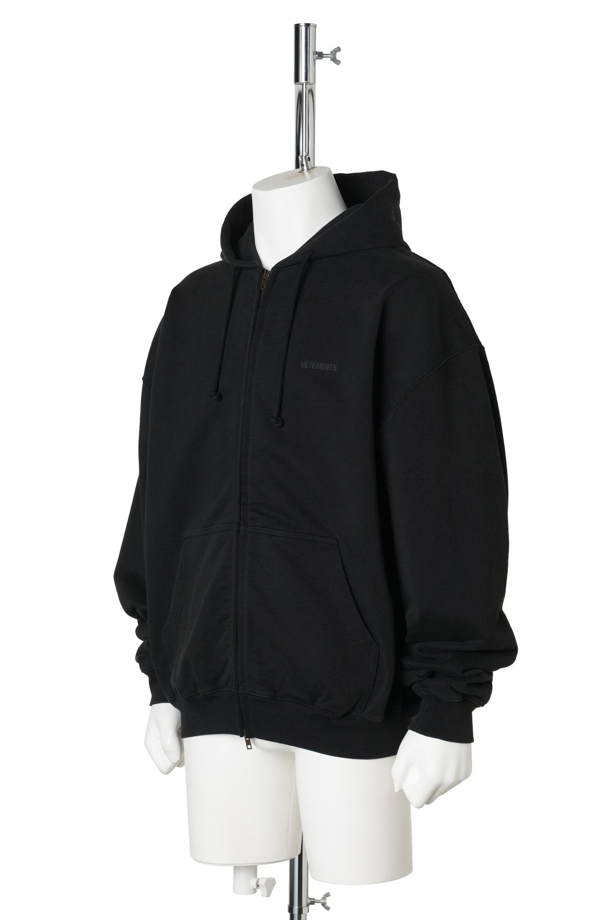CLASSIC LOGO ZIP-UP HOODIE / VINTAGE BLACK / BLACK