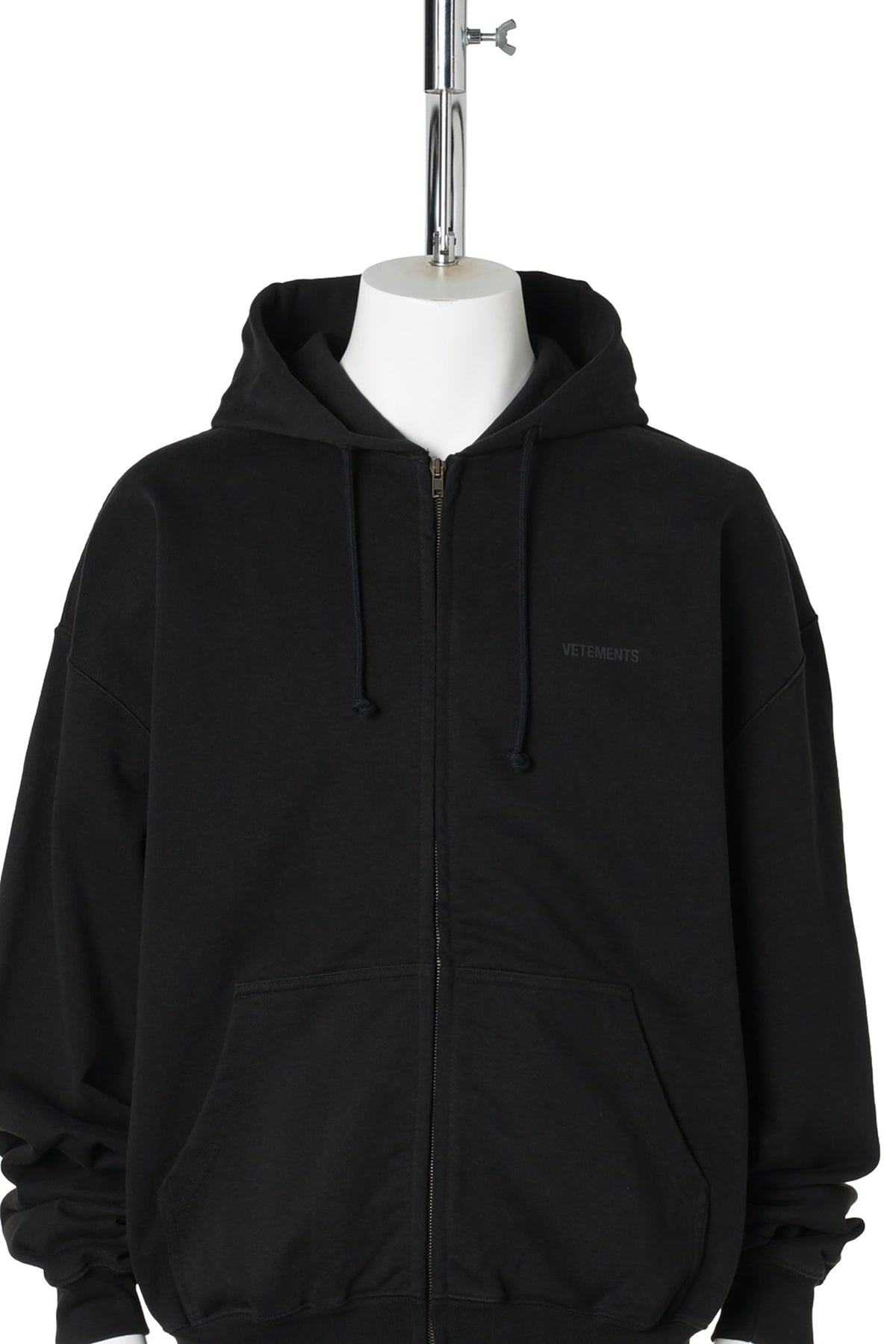 CLASSIC LOGO ZIP-UP HOODIE / VINTAGE BLACK / BLACK
