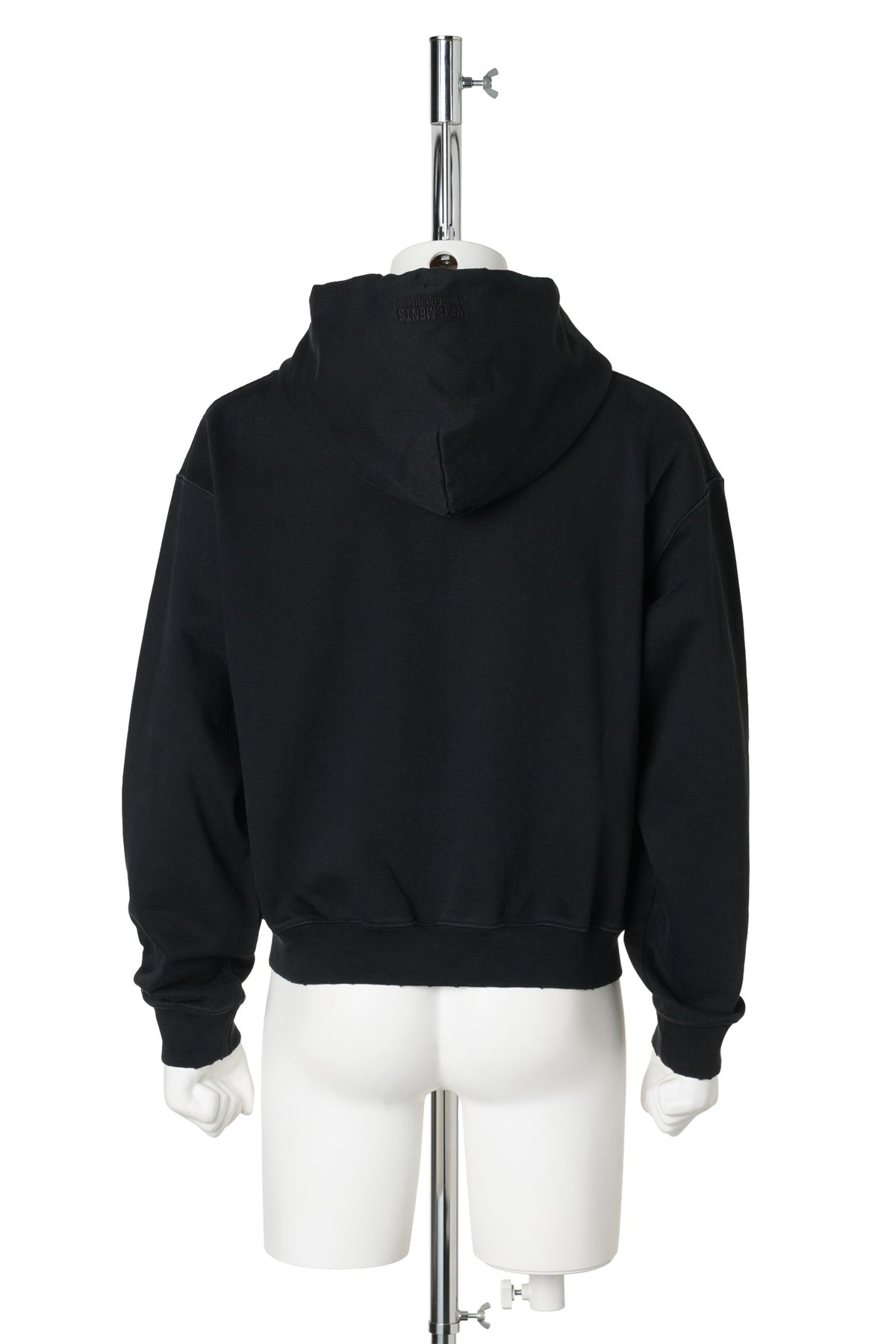 CLASSIC LOGO FITTED ZIP-UP HOODIE / WASHED BLACK