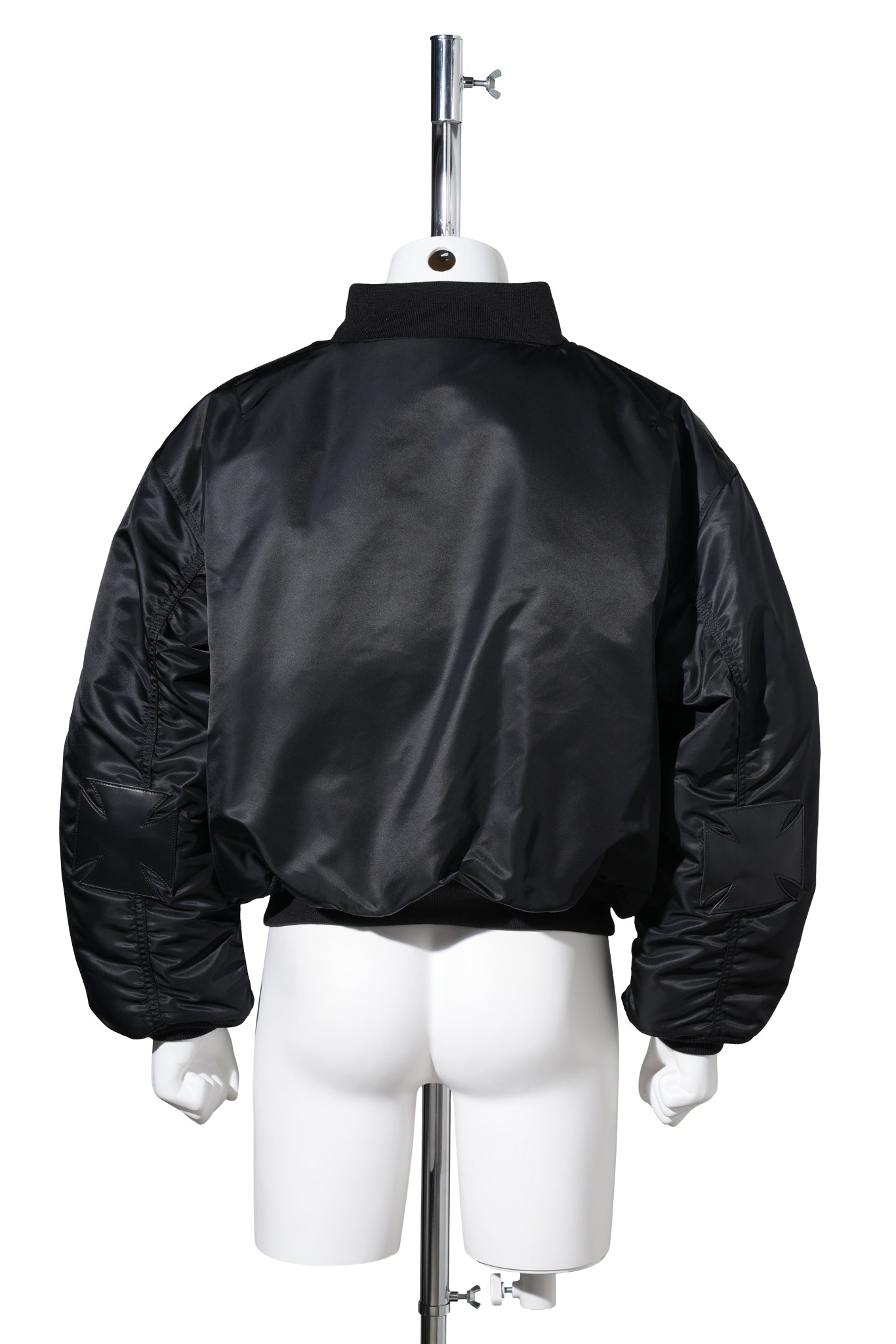LEATHER CROSSES BOMBER JACKET / BLACK