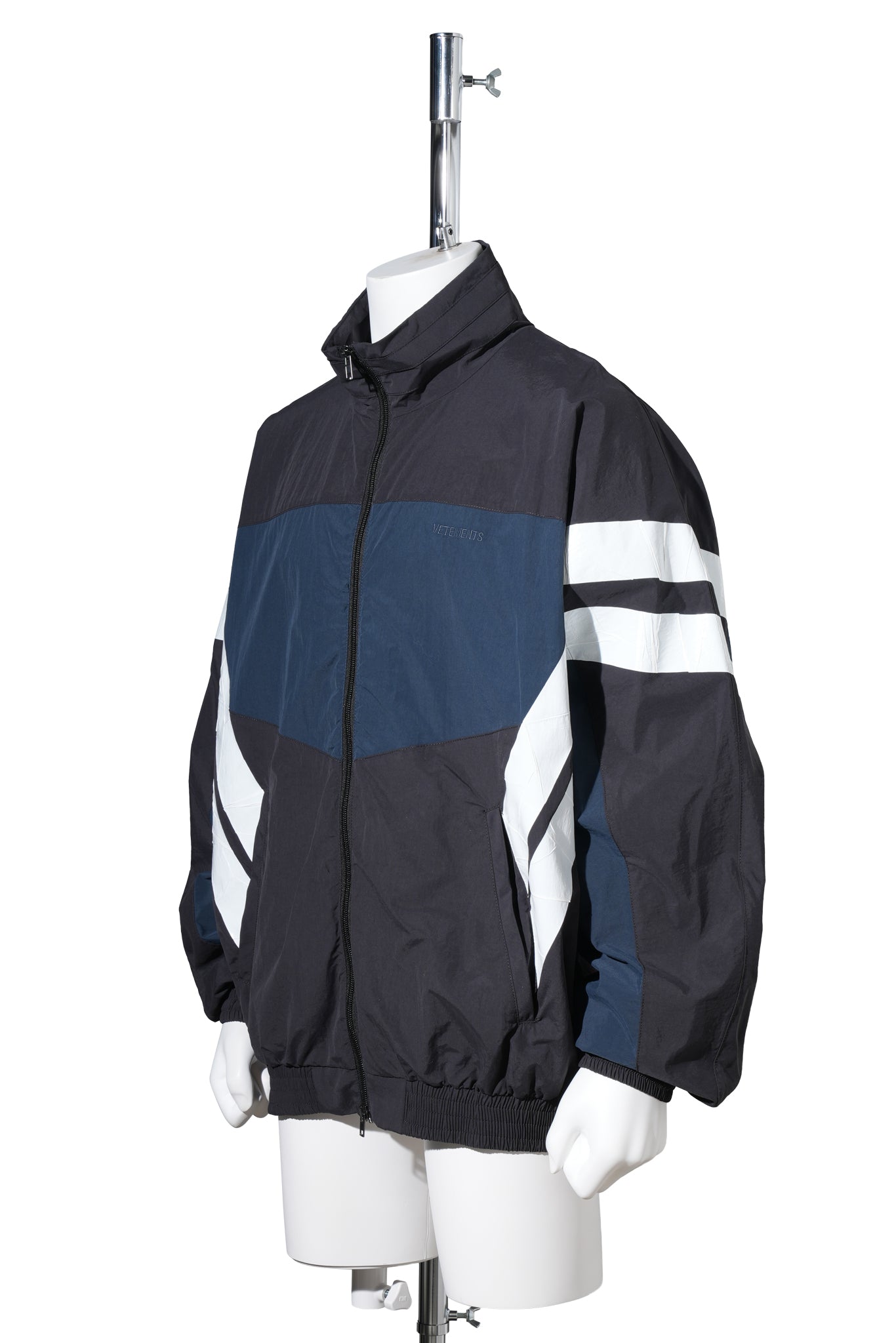 TAPED TRACKSUIT JACKET / BLACK/BLUE