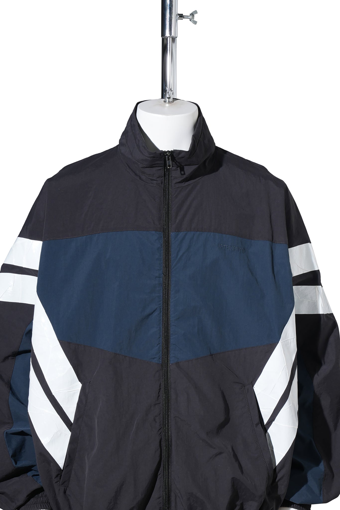 TAPED TRACKSUIT JACKET / BLACK/BLUE