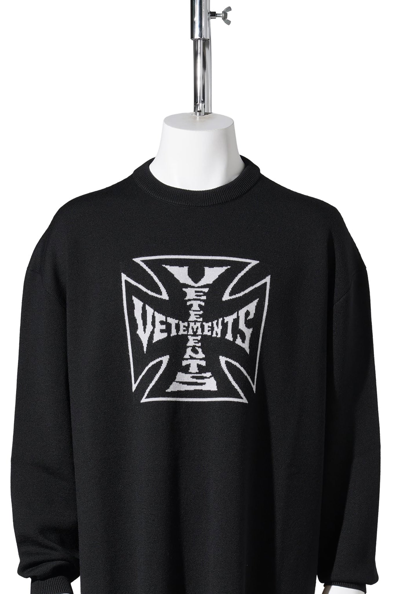 DOUBLE BIKER CROSS LOGO SWEATER / BLACK