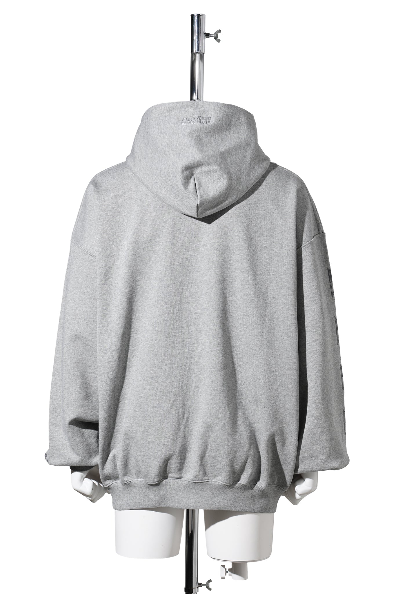 BIKER CROSS SLEEVES ZIP-UP HOODIE / GREY MELANGE