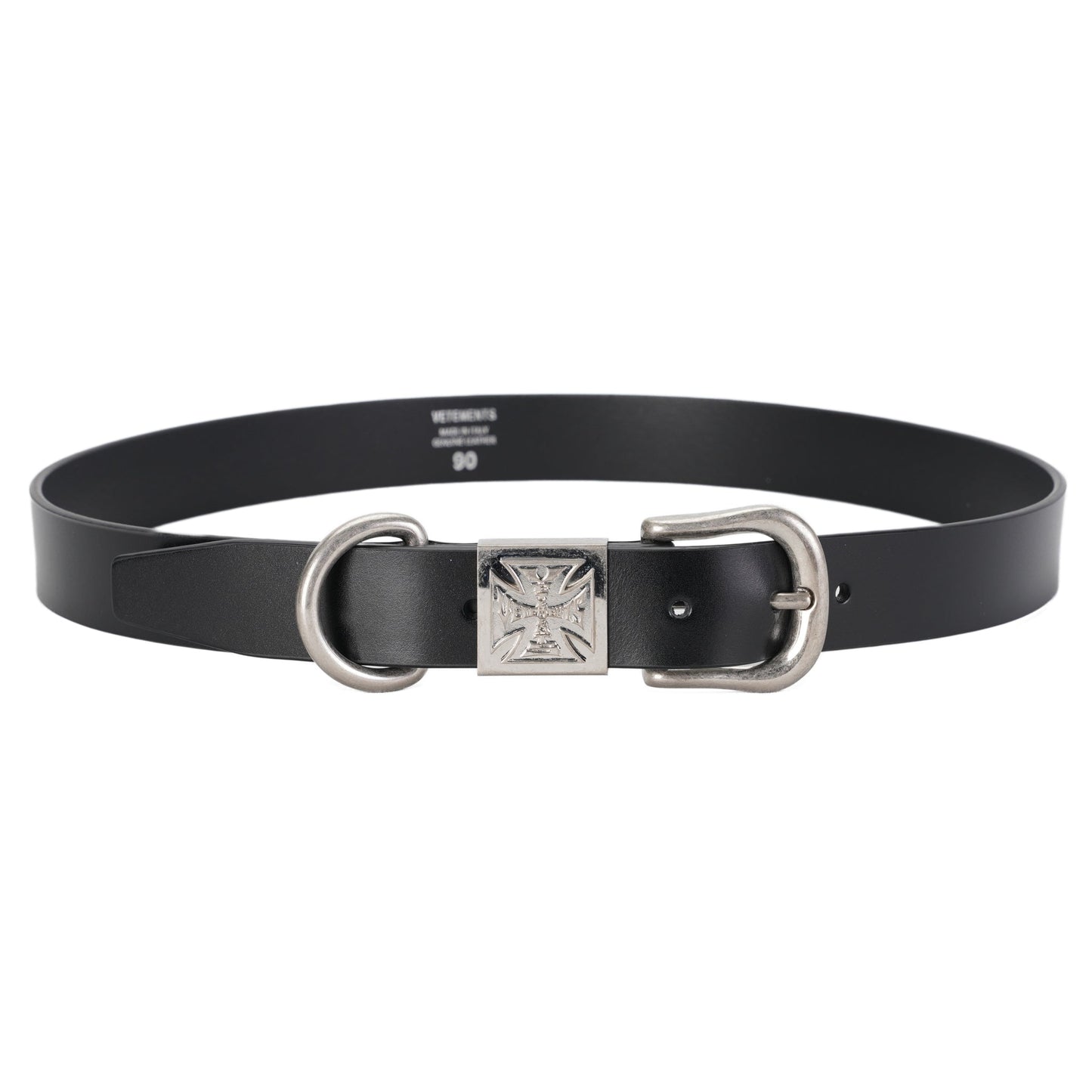 BIKER CROSS LOGO ID-BELT / BLACK/SILVER