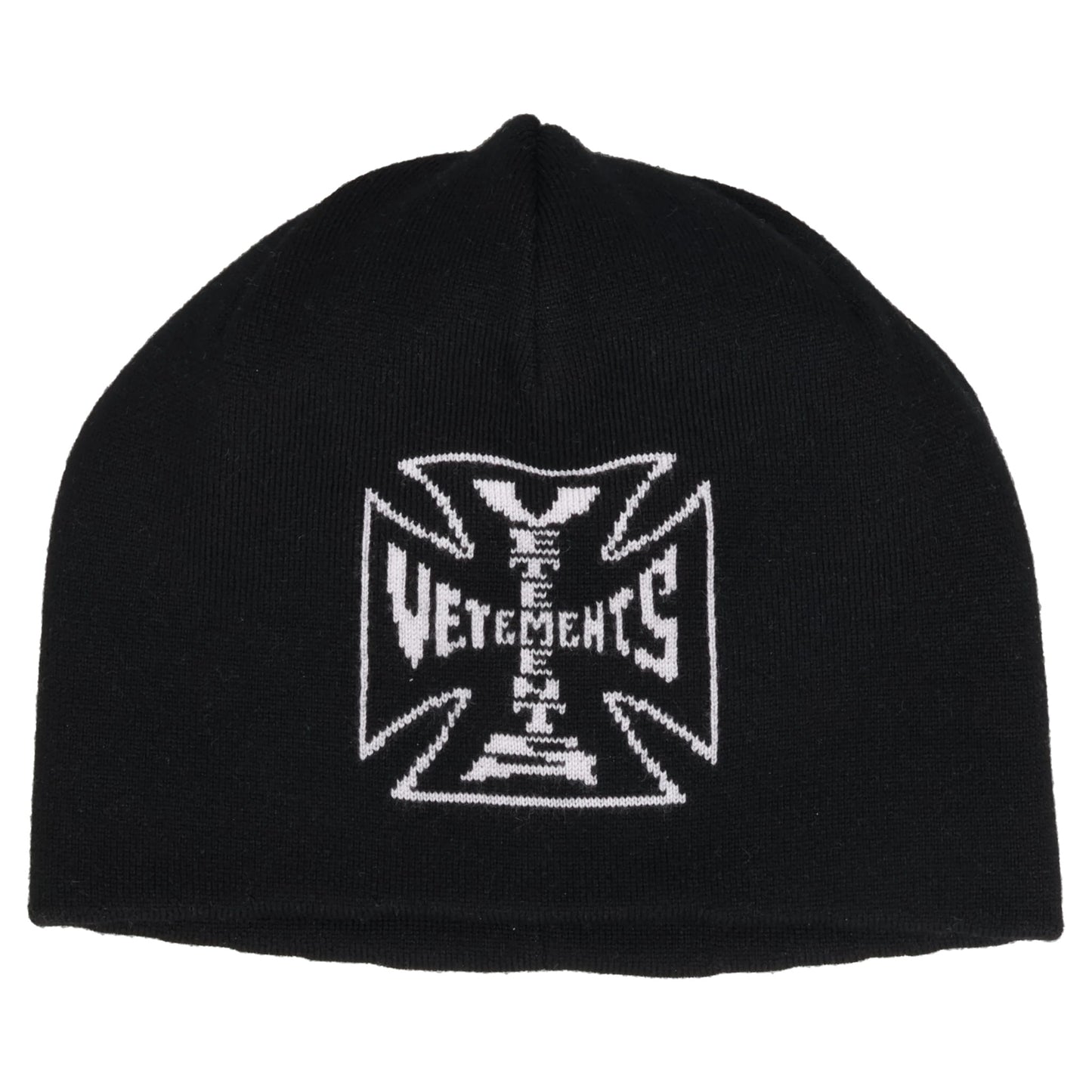 BIKER CROSS LOGO BEANIE / BLACK