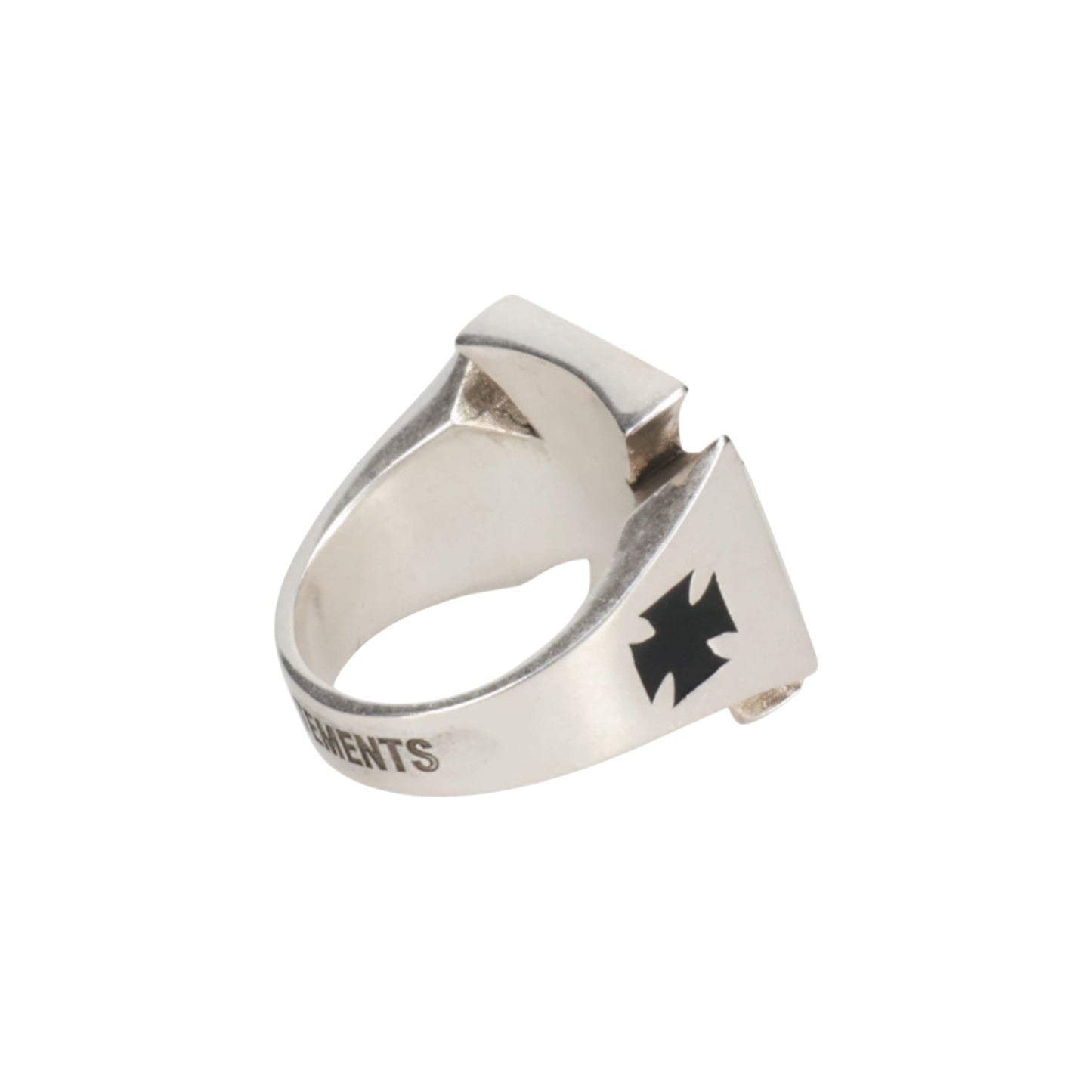 TRIPPLE BIKER CROSS LOGO RING / SILVER