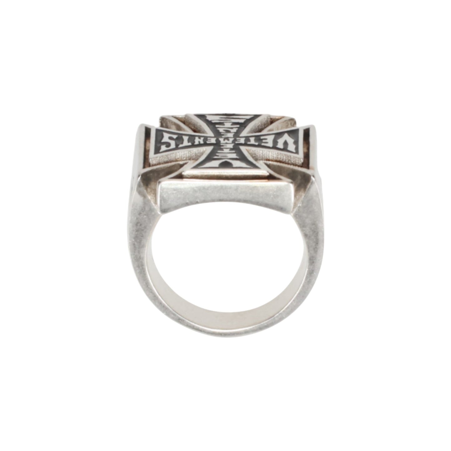 TRIPPLE BIKER CROSS LOGO RING / SILVER