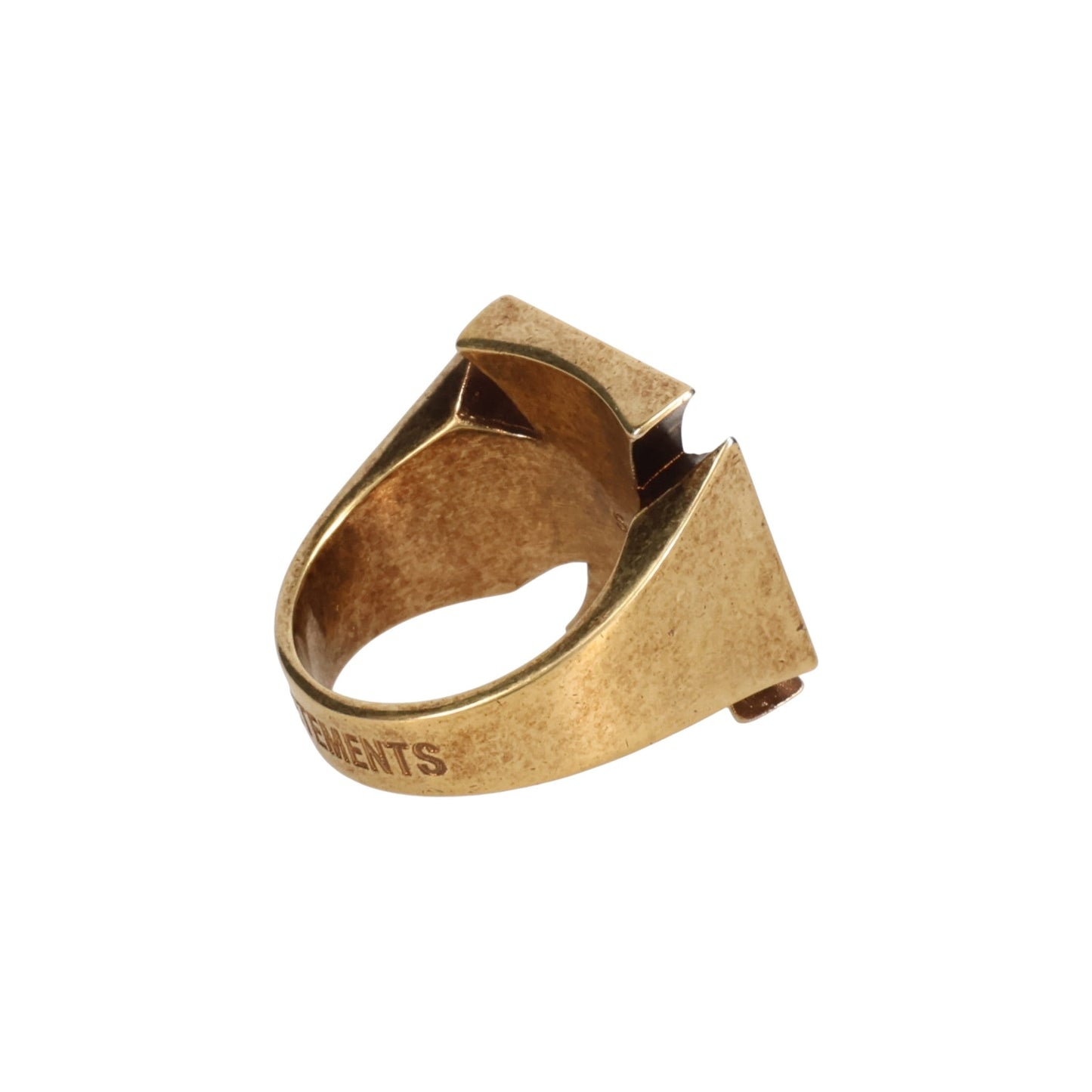 BIKER CROSS LOGO RING / GOLD
