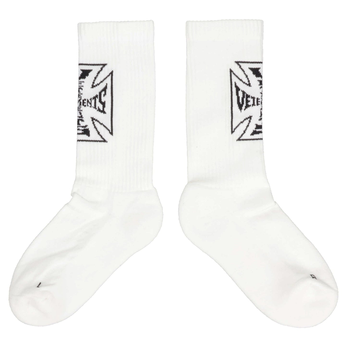 BIKER CROSS LOGO SOCKS / WHITE/BLACK