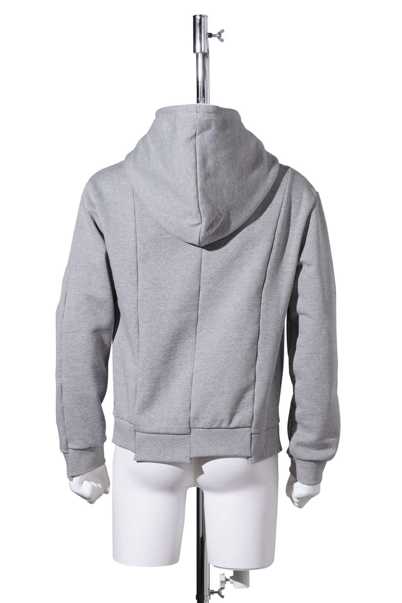 CUT-UP LOGO FITTED HOODIE / GREY MELANGE