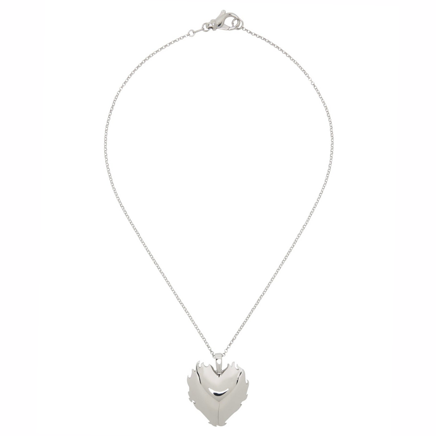 THE FLAME HEART PENDANT CHAIN / WHITE GOLD