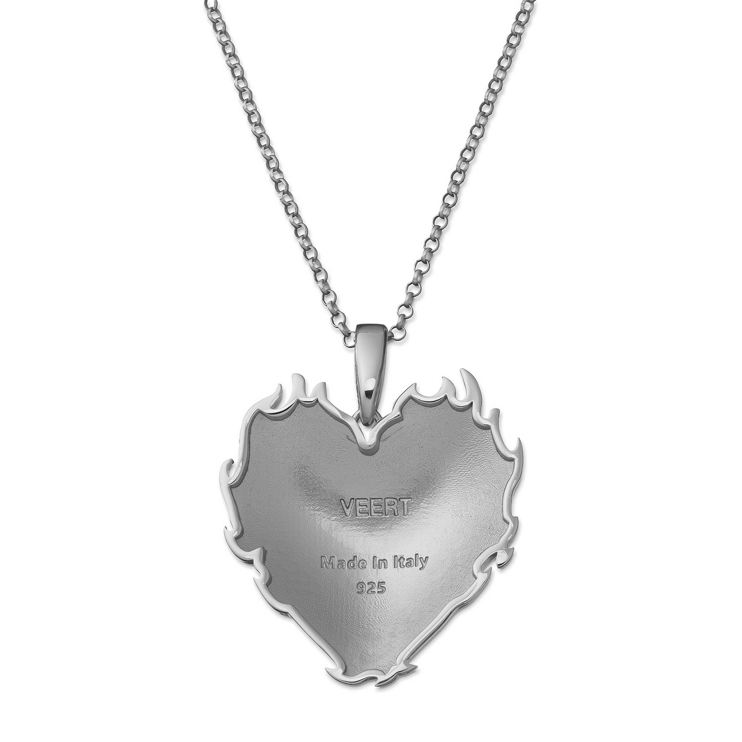 THE FLAME HEART PENDANT CHAIN / WHITE GOLD