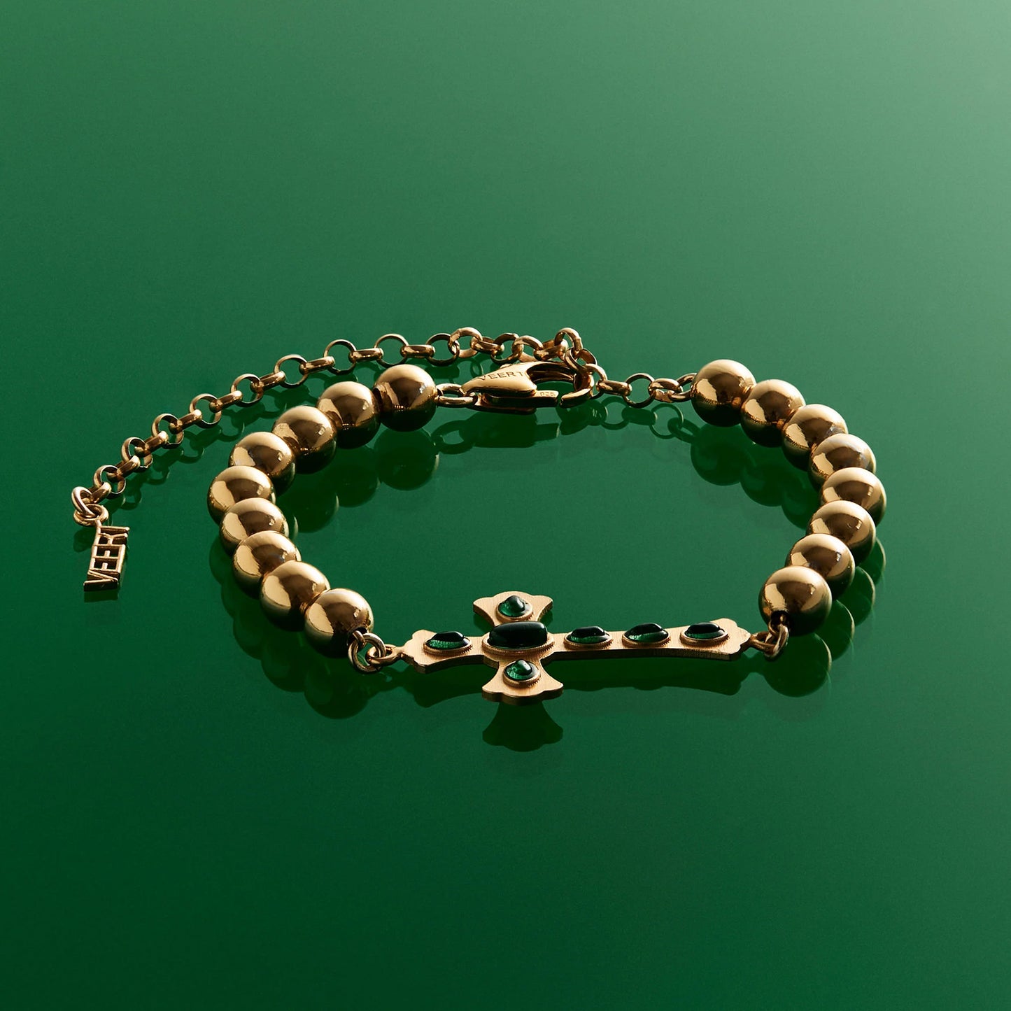 THE GREEN CROSS BRACELET / YELLOW GOLD