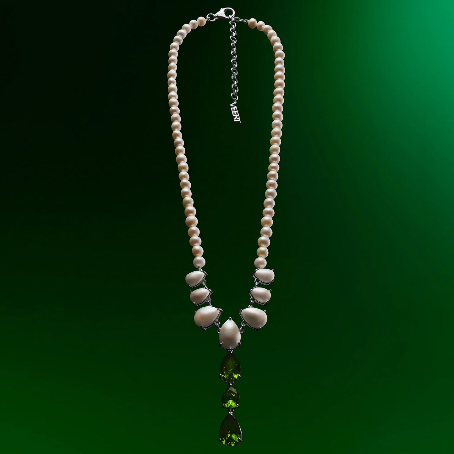 THE FRESHWATER PEARL DROP CHAIN / WHITE GOLD