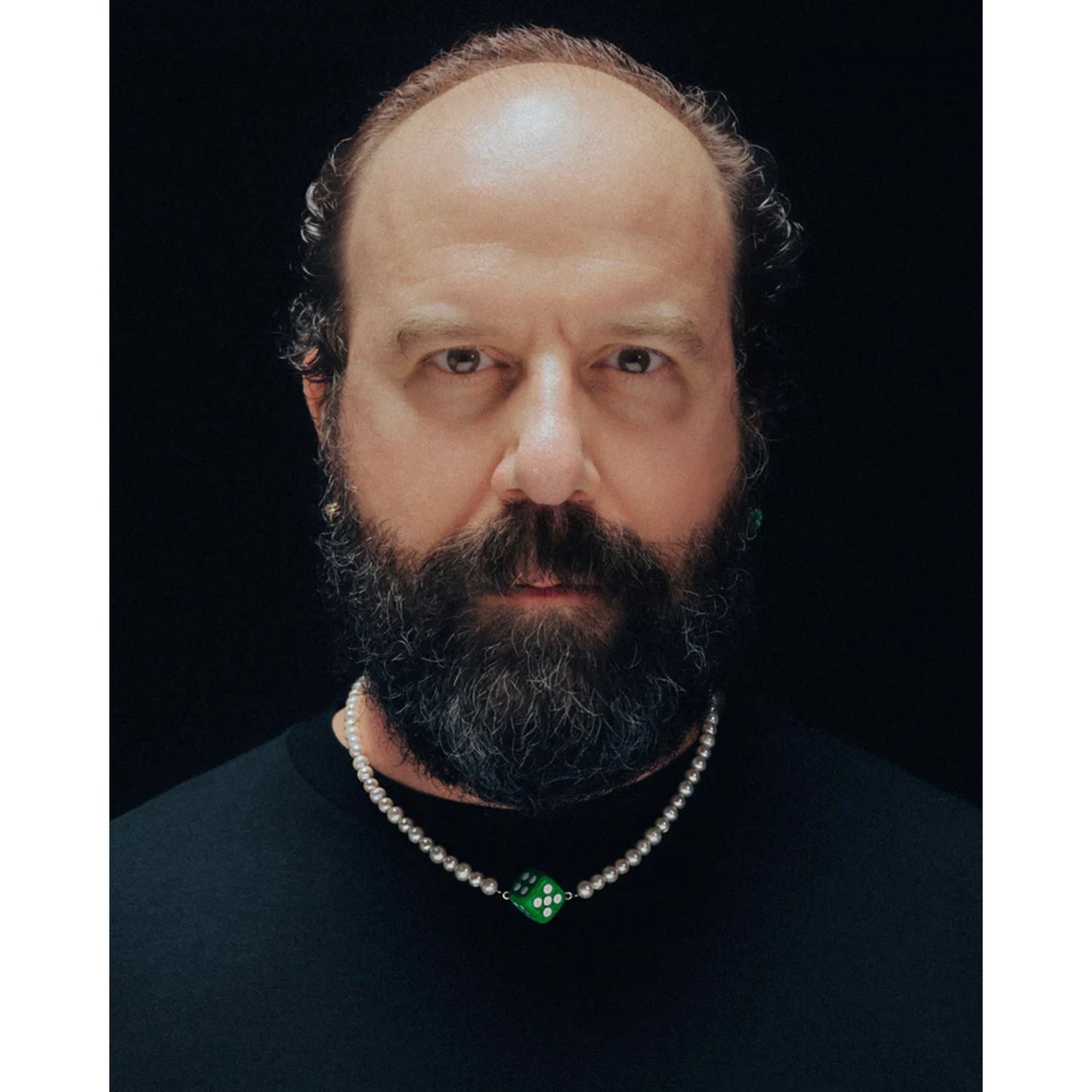 THE PEARL GREEN DICE NECKLACE / YELLOW GOLD