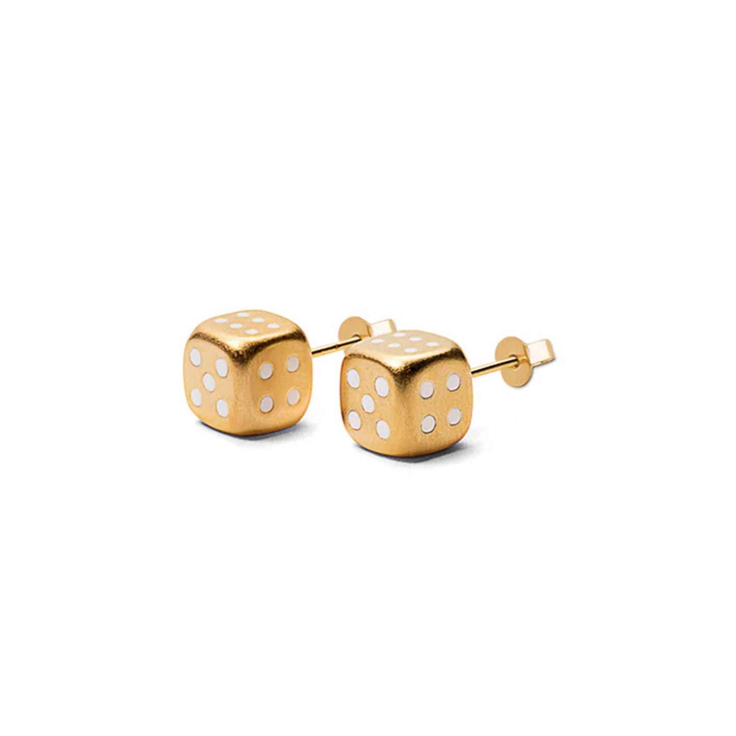 THE YELLOW GOLD DICE EARRING PAIR / YELLOW GOLD
