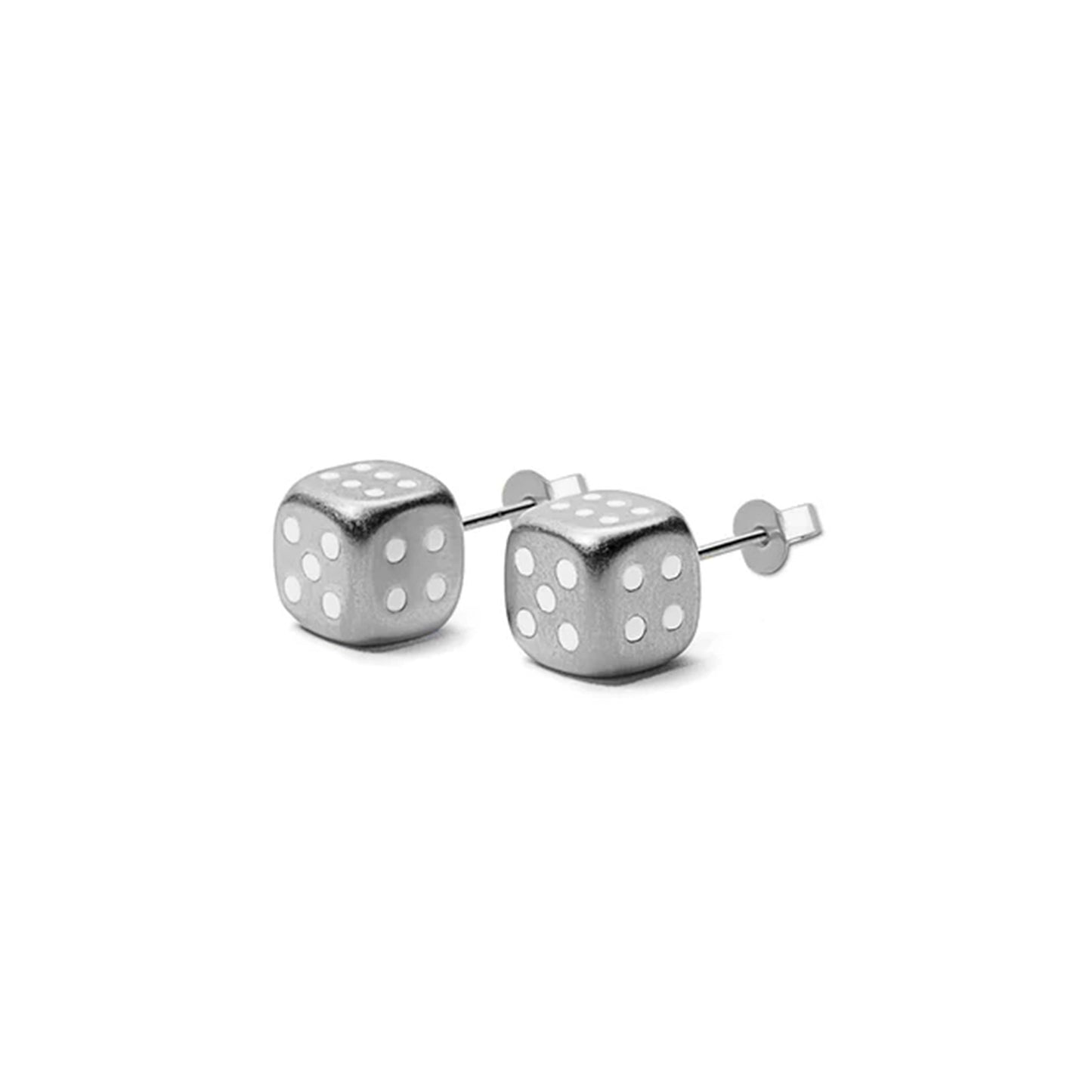 THE WHITE GOLD DICE EARRING PAIR / WHITE GOLD