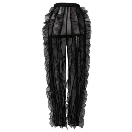 RUFFLE TULLE LEGGINS / BLACK