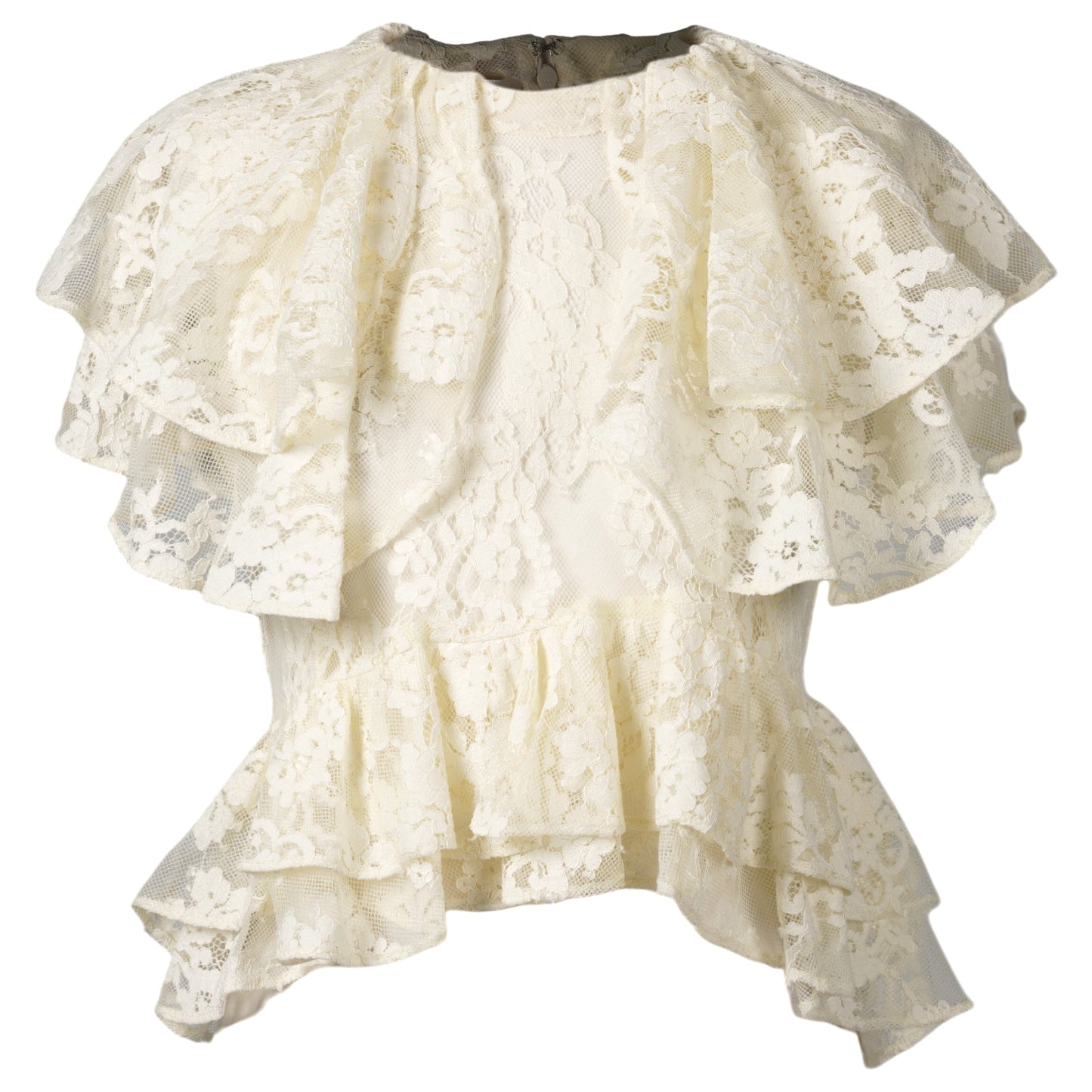 DOUBLE COLLAR LACE TOP / OFF WHITE