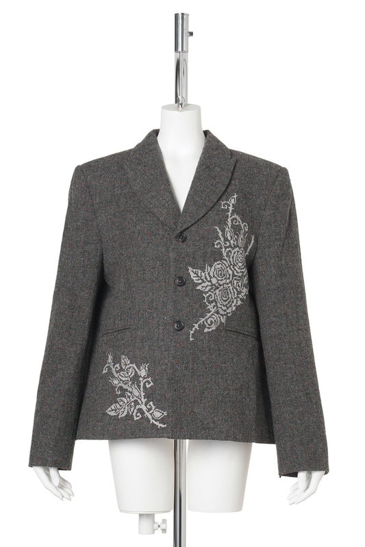 PLIS CREUX BLAZER-ROSE CROSS STITCH / GRAY