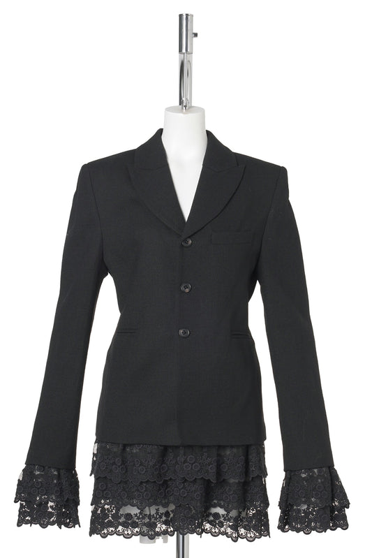 DENTELLE CASCADE BLAZER / BLACK