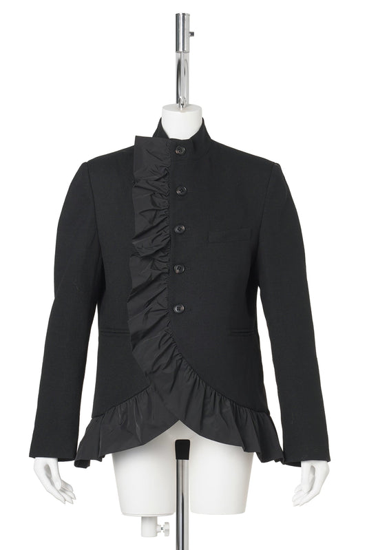 VOLANT STAND COLLAR JACKET / BLACK