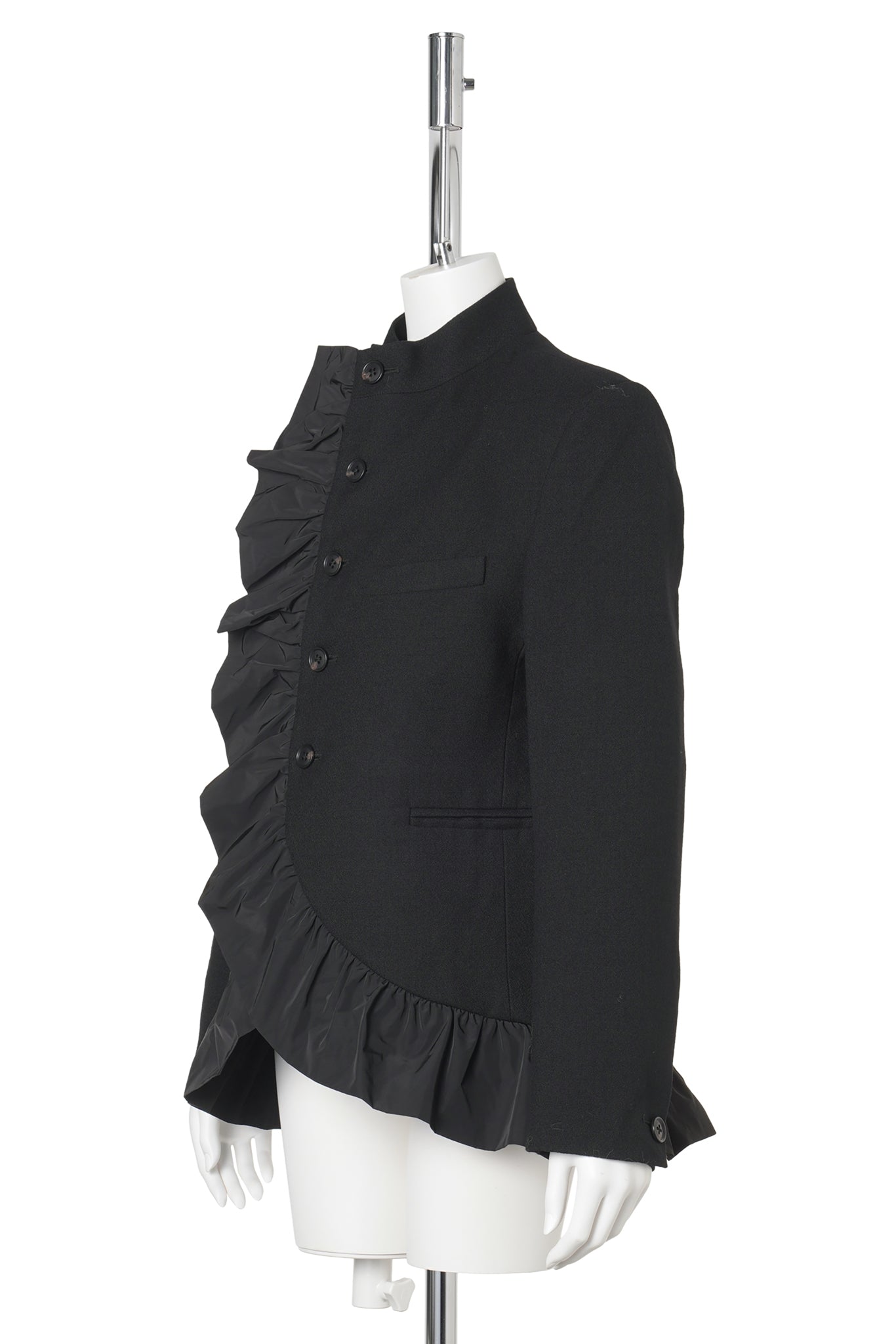 VOLANT STAND COLLAR JACKET / BLACK