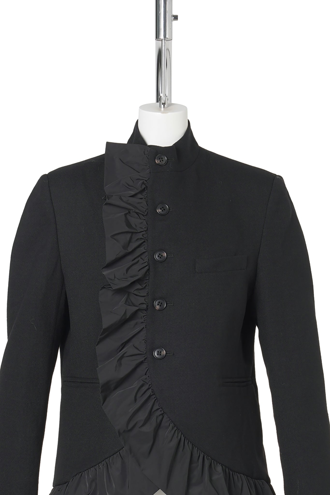 VOLANT STAND COLLAR JACKET / BLACK