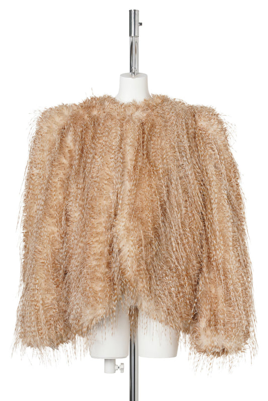 PLUME FUR JACKET / BROWN